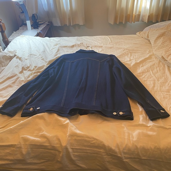 Diane GilmuColorful Embellished Denim Jacket NYC themed L - Picture 6 of 13